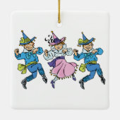 Vintager Zauberer von Oz, Niedliche TanzMunchkins! Keramikornament (Rückseite)