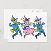 Vintager Zauberer von Oz, Niedliche TanzMunchkins! Postkarte (Vorne/Hinten)