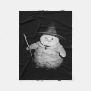 Vintager Zauberkatze Seltsames Halloween Cat Meme Fleecedecke