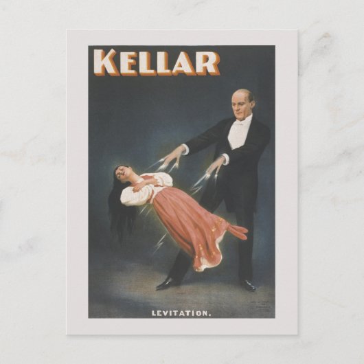Vintager Zaubertrick: Levitation Postkarte (Vorderseite)