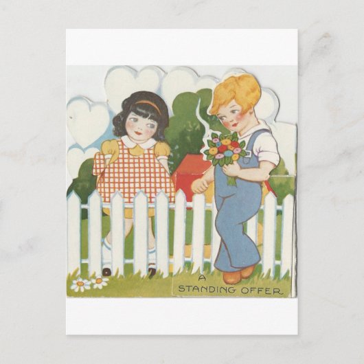 Vintager Zaun Feiertagspostkarte (Vorderseite)