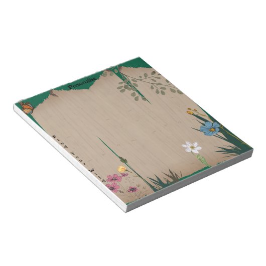 Vintager Zaun Zitat Blumenzauberbuch Notizblock (angewinkelt)