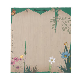 Vintager Zaun Zitat Blumenzauberbuch Notizblock