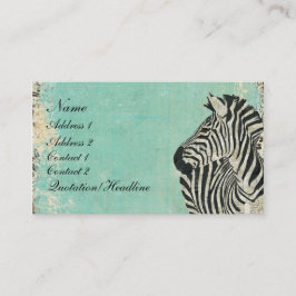 Vintager Zebra-blaue Geschäfts-Karte/Umbauten Visitenkarte