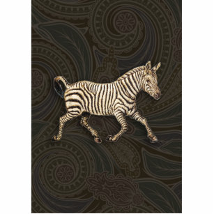 Vintager Zebra-Lauf mit Paisley-Design Freistehende Fotoskulptur