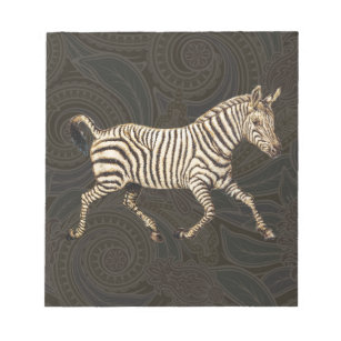 Vintager Zebra-Lauf mit Paisley-Design Notizblock