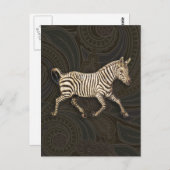 Vintager Zebra-Lauf mit Paisley-Design Postkarte (Vorne/Hinten)