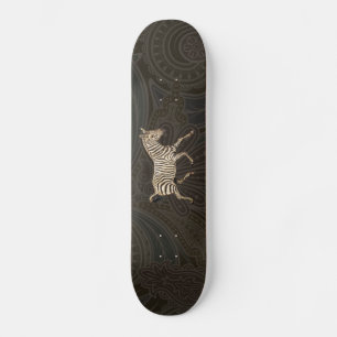 Vintager Zebra-Lauf mit Paisley-Design Skateboard