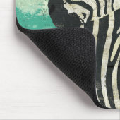 Vintager Zebra-Türkis Mousepad (Ecke)