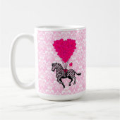 Vintager Zebra u. rosa Herzballone Kaffeetasse (Links)