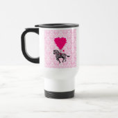 Vintager Zebra u. rosa Herzballone Reisebecher (Links)