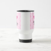 Vintager Zebra u. rosa Herzballone Reisebecher (Mittel)