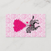 Vintager Zebra u. rosa Herzballone Visitenkarte (Rückseite)