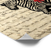 Vintager Zebra und Herzblasen Poster (Ecke)