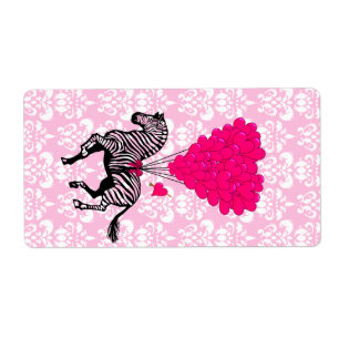 Vintager Zebra- und rosa Herzballon