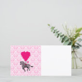 Vintager Zebra- und rosa Herzballon (Stehend Vorderseite)