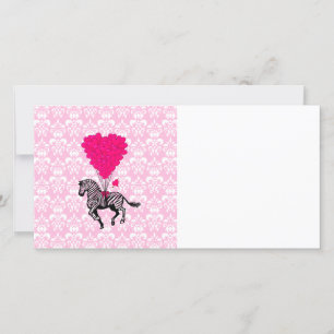 Vintager Zebra- und rosa Herzballon