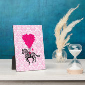 Vintager Zebra- und rosa Herzballon Fotoplatte (Seite)