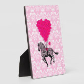 Vintager Zebra- und rosa Herzballon Fotoplatte (Seite)