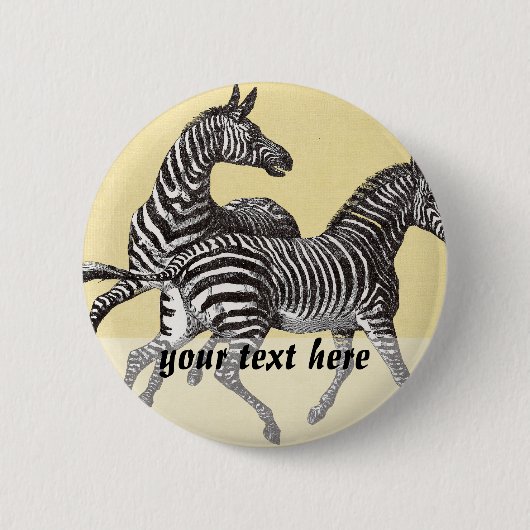Vintager Zebras-Button Button (Vorderseite)