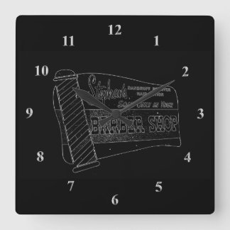 Vintager Zeichen-Friseur Pole des Quadratische Wanduhr
