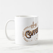 Vintager Zeichenkaffee Monat Kaffeetasse (Links)