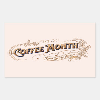 Vintager Zeichenkaffee Monat Rechteckiger Aufkleber