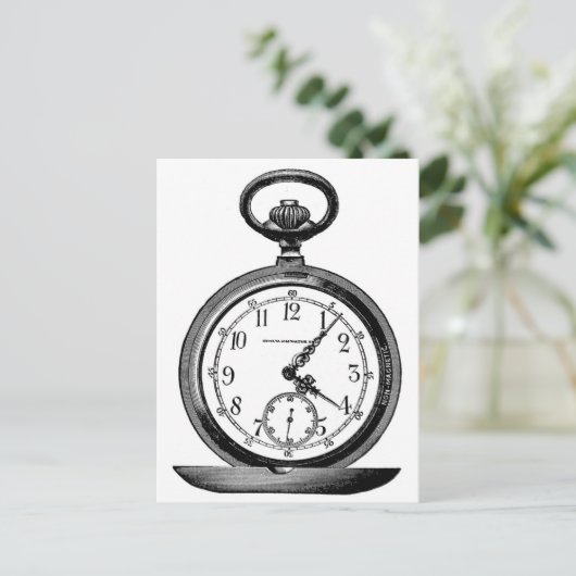 Vintager zeichn der Taschenuhr (19. Jahrhundert) Postkarte (Stehend Vorderseite)