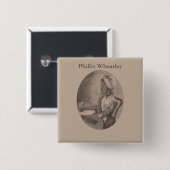 Vintager Zeichn des Dichters Phillis Wheatley Button (Vorne & Hinten)