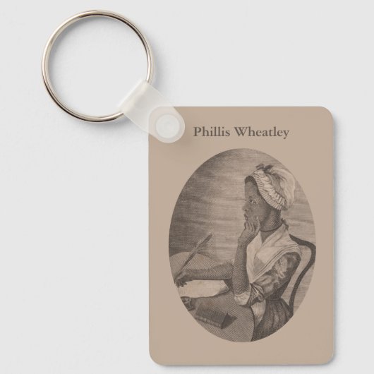 Vintager Zeichn des Dichters Phillis Wheatley Schlüsselanhänger (Vorderseite)