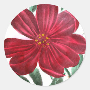 Vintager Zeichn: Morgenherrschaft und Peony Runder Aufkleber
