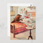 Vintager Zeichn: Oma und der Wolf Postkarte (Vorne/Hinten)