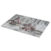 Vintager Zeichn von Gnomen im Schnee Schneidebrett (Ecke)