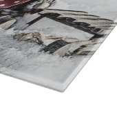 Vintager Zeichn von Gnomen im Schnee Schneidebrett (Ecke)