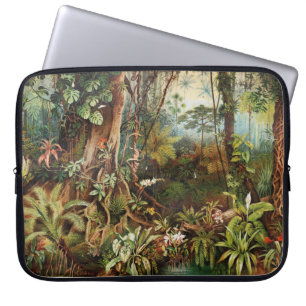 Vintager zeichn von tropischen Pflanze aus dem Laptopschutzhülle