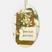 Vintager zeichn von weißen Blume Keramik Ornament (Links)