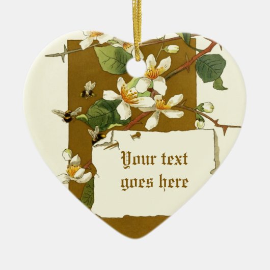 Vintager zeichn von weißen Blume Keramikornament (Vorne)