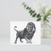 Vintager zeichnend Löwe, Pfote angehoben links aus Postkarte (Stehend Vorderseite)