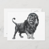 Vintager zeichnend Löwe, Pfote angehoben links aus Postkarte (Vorne/Hinten)
