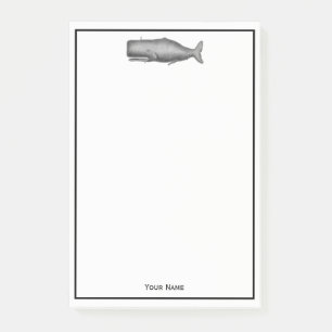 Vintager Zeichnend Wal aus dem 19. Jahrhundert Post-it Klebezettel