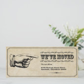 Vintager Zeiger-bewegliche Mitteilung Einladung (Stehend Vorderseite)