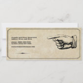 Vintager Zeiger-bewegliche Mitteilung Einladung (Rückseite)