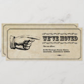 Vintager Zeiger-bewegliche Mitteilung Einladung (Vorne/Hinten)