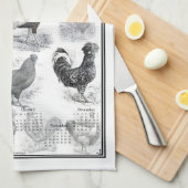 Vintager Zeitplan 2026 Geschirrtuch (Viertel Falte)