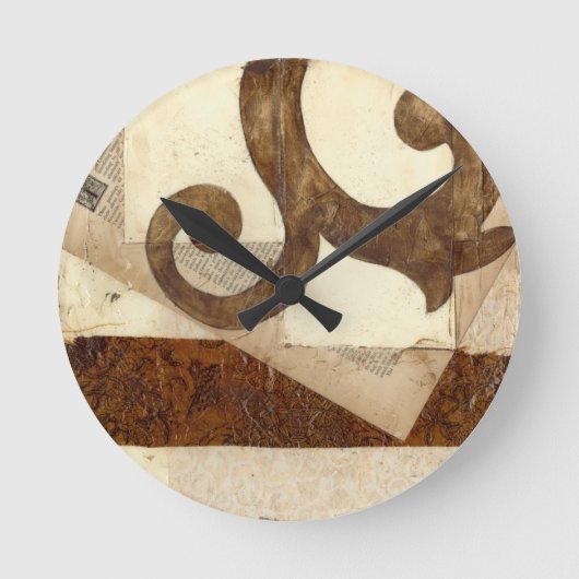 Vintager Zeitungs-Ausschnitt Runde Wanduhr (Vorderseite)