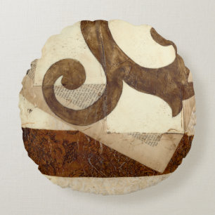 Vintager Zeitungs-Ausschnitt Rundes Kissen