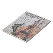Vintager Zeitungsdecoupage-Eiffelturm Paris Notizblock (Rotiert)