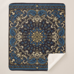 Vintager Zierpaisley Bandana Print, Seidenhalm  Sherpadecke