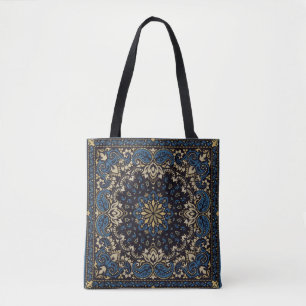 Vintager Zierpaisley Bandana Print, Seidenhalm Tasche