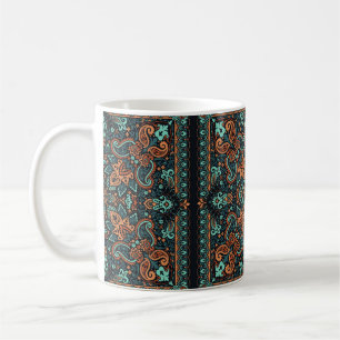 Vintager Zierpaisley Bandana, Seidenhalsschal Kaffeetasse